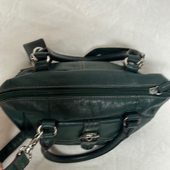 Tignanello Green Leather Satchel with Adjustable Strap - Picture 12 of 12